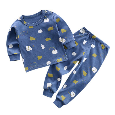 

Autumn Sleepwear Pajamas Baby Kids Girls Boys Cartoon Print Outfits Set Long Sleeve Blouse TopsPants Sleepwear Pajamas