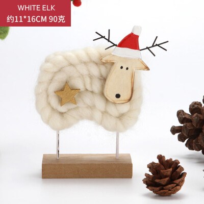 

Gobestart Merry Christmas Stuffed Elk Deer Wool Snowman Xmas Home Decor Ornaments