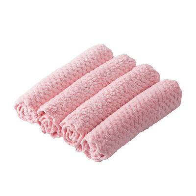 

1Pc Plain Double-sided Strong Absorbent Rag Spot No Lint Non-stick Oil Dish Towel Wet And Dry Home Wash Cloth