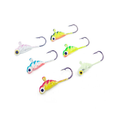 

6PCSLot Winter Ice Fishing Hook Lure Metal Insect Bait Fish 26mm19g Lead Head Hook Bait Jigging Fishing Tackle