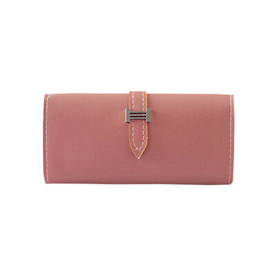 

Womens Solid Color Faux Leather Long Wallet Card Phone Holder Clutch Purse