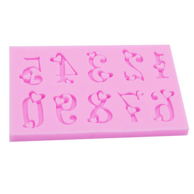 

Love Number 0-9 Chocolate Cake Fondant Silicone Mold Baking Tools