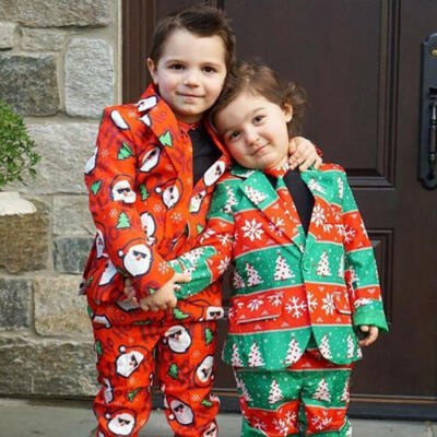

Kids Baby Boy Formal Xmas Suit Outfit Gentleman Blazer Coat Jacket Pants Clothes