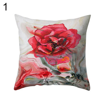 

Bright Color Flower Pillow Case Cushion Cover Sofa Bed Car Cafe Office Decor