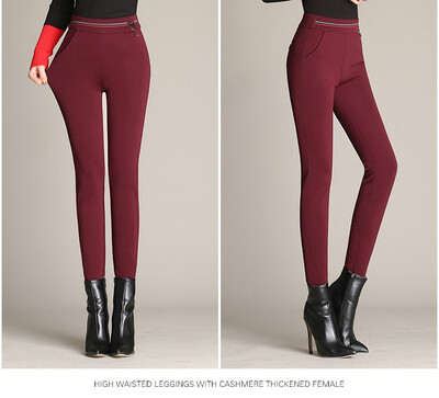 

Korean version 2018 leggings women autumn add pile thickening elastic waist show thin fat mm large size high-waist pants
