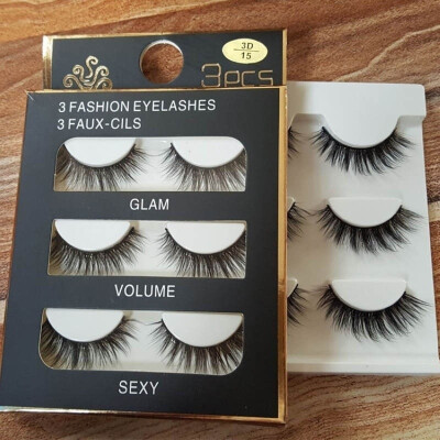 

3 Pairs Make Up 3D Natural Soft Handmade Thick Long Cross False Fake Black Eyelashes for Women Beauty5 styles