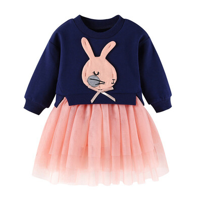

Cotton Cartoon Baby Girl Dress Autumn Long Sleeve Net Princess Dress Fashion Kids Clothes For Girls Dress Children Clothing