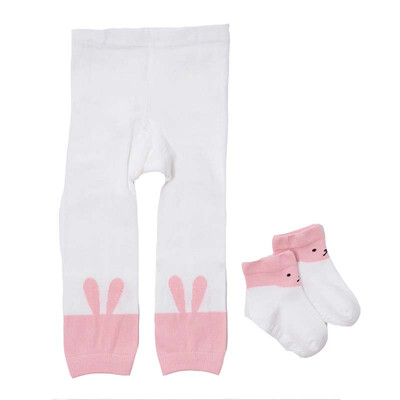 

Baby Girl Cotton Fashion Print Cartoon Skinny Long Trousers Toddler Cute Socks Set