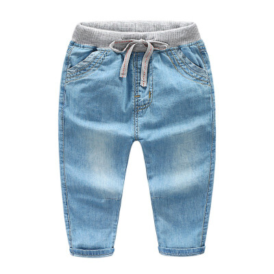 

Children Summer Thin Pants Jeans Collection Solid Pencil Pocket Pants Boys Long Pants Kids Clothing