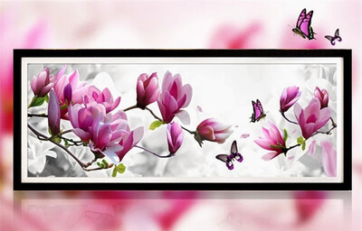 

YGS-78 DIY 5D Diamonds Embroidery Butterflies play Magnolia Round Diamond Painting Cross Stitch Kits Diamond Mosaic Home Decor