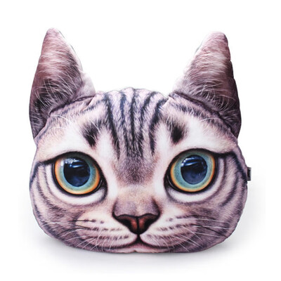 

Cute Plush 3D Animals Head Shape Throw Pillow Meow Star Soft Chair Sofa Bed Cushion Home Office Cafe Decoration 4840 scottish fo