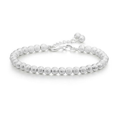 

Hot Fashion Frosted Beads Bracelet S925 Sterling Silver Jewelry Simple&Fashionable Women Spread The Goods Flash Silver