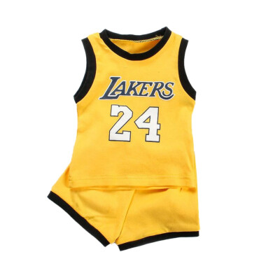 

Summer Children Casual Sports Sleeveless Letters Print Vest TopsShorts Baby Clothes