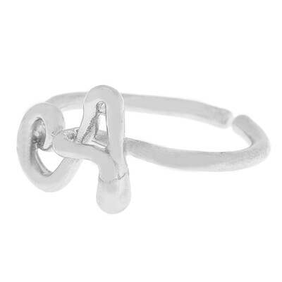 

Silver A-Z 26 Letters Initial Name Rings Women Men Weeding Couple Jewelry