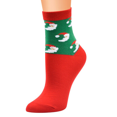 

Gobestart Women Christmas Red Cotton Print Thicker Anti-slip Floor Socks Carpet Socks