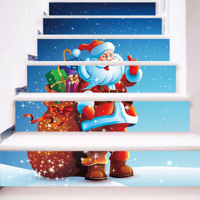 

Tailored Christmas 3D Simulation stair stickers Waterproof Wall Stickers DIY Home Decor