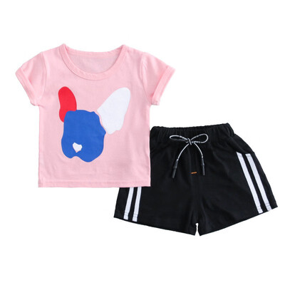 

Summer Baby Boy Cartoon Puppy Print Pattern T-shirt Shorts Set Casual Cotton Outfits
