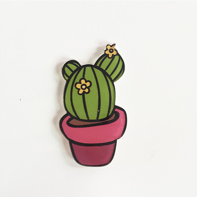 

1 PCS Cute Icon Cactus Succulent plants Acrylic Pin Badge Cartoon Icons Backpack Decoration Badges