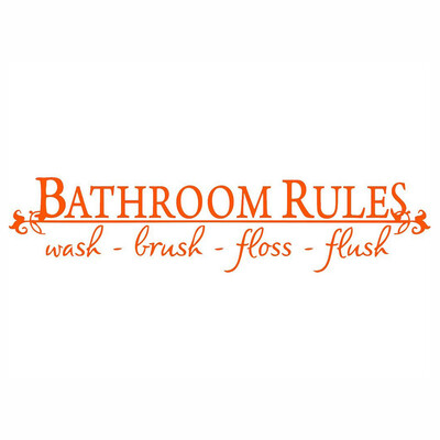 

Toponeto BATHROOM RULES Wash Brush Floss Flush Quote Saying Wall Sticker For Bathroom