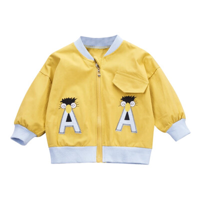 

New Baby Boy Outerwear Alphabet Print Casual Zipper Sweatshirt Kids Coat Outfits Tops Outerwear