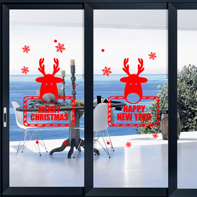 

〖Follure〗Christmas Reindeer PAG Sticker Snow Wall Decoration Home Wall Sticker
