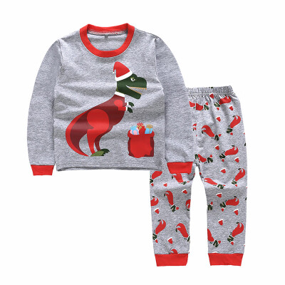 

Children Suit Print Dinosaur Clothes Toddler Boy Pajamas Set Long Sleeve TopsPants Toddler Casual Outerwear