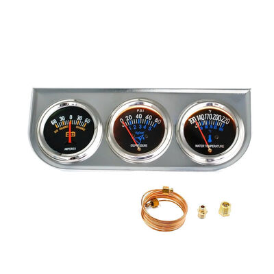 

Car 12V Gauge Kit Line Ammeter Water Temperature Oil Pressure Gauge Meter Auto 3 in 1 Gauge Triple Car Meters Kit