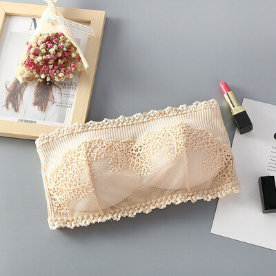 

Summer New No Steel Ring Lace Gathers Anti-lighting Tube Top Thread Lace Tube Top