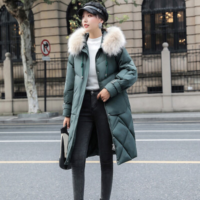 

Toponeto Women Fashion Outerwear Long Cotton-padded Jacket Pocket Hooded Coats