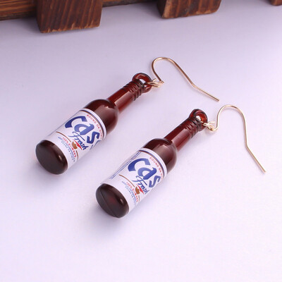 

Cute Women Alloy Mineral Shochu Bottle Earrings Beer Bottle Earrings Dangle Ear Hook Earrings Jewelry
