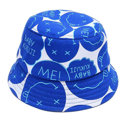 

Autumn Baby Boys Girls Toddler Cartoon Letter Printed Bucket Hats Caps Reversible Sun Headwear