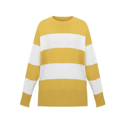 

Pullover Jumper Knitted Sweater Autumn Fashion Women Sweaters Round Neck Long Sleeve Striped pattern Sweater Female Casual Coat