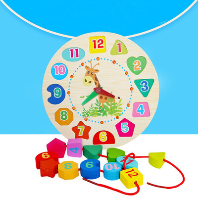 

Gobestart Educational Baby Wooden Clock Beaded Beads Toy Toddler Infant Intelligence Toys
