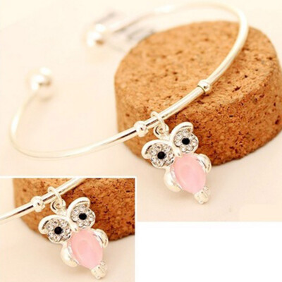 

Flash diamond cute cat&39s eye stone bracelet owl bracelet female hand Ornaments