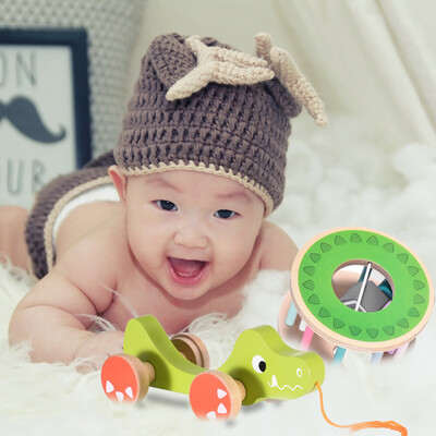 

Gobestart Wooden Shape Pull Toy - Wooden Puzzle Educational Toy Toddler Learning Toy
