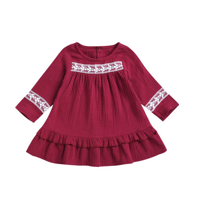 

Girls Dress 2019 New Autumn Girls Clothes Lace Design Baby Girls Princess Tutu Wave Hem Dresses For Girls Casual Wear 18m-5 Y