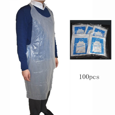 

100pcsset Disposable Cleaning Apron Transparent Easy Use Kitchen Aprons For Women Men Kitchen Cooking Apron