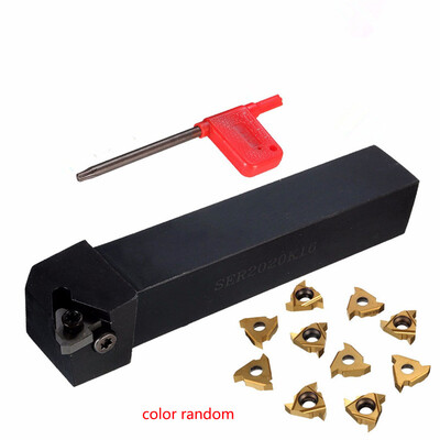 

10Pcs 16ER AG60 Inserts SER2020K16 CNC Lathe Turning Tool Holder Boring Bar Wrench Machine Accessories