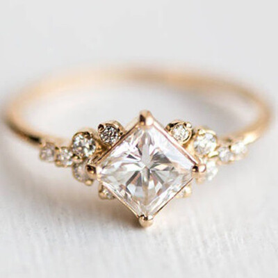 

Vintage Engagement Wedding Band Rings For Women Antique Romantic Ring Jewelry Anel Female