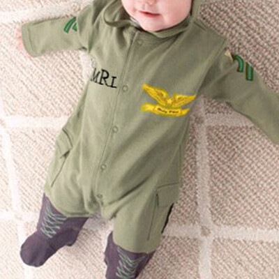 

2 Pcs Summer Autumn Baby Kids Boy Infant Pilot Letter Printed Cotton RomperCap Jumpsuit Outfits Set Clothes 6-24M