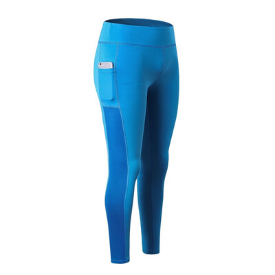 

Summer Stitching Mesh Cell Phone Pocket Pants Buttocks Self-Cultivation Fitness Female Pants D1