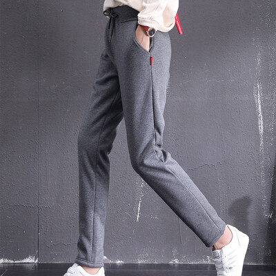 

Women Winter Pashminas Casual Trousers Female Warm Cotton Sweatpants Cashmere Pants Ladies Korean Palazzo Pants
