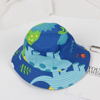 

New Autumn Baby Boys Girls Toddler Cartoon Cactus Print Bucket Hats Caps Reversible Sun Headwear