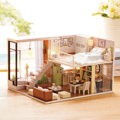 

Siaonvr 3D Wooden Dollhouse Furniture DIY Miniature Model Christmas Gifts Toys