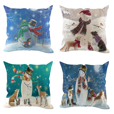 

Siaonvr 4Pcs Christmas Pillow Cover Pillowcases Decorative Sofa Cushion Cover Decoration