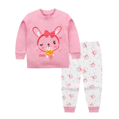 

Boys Girls Clothes Set Sleepwear Pajamas Cartoon Print Outfits Set Long Sleeve TopsPants