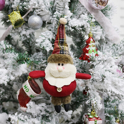 

Toponeto Christmas Ornament Santa Snowman Reindeer Toy Doll Hang Party Decoration
