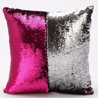 

Pattern DIY Color Patchwork Glitter Sequins Throw Pillow Case Cafe Home Square Cushion Covers