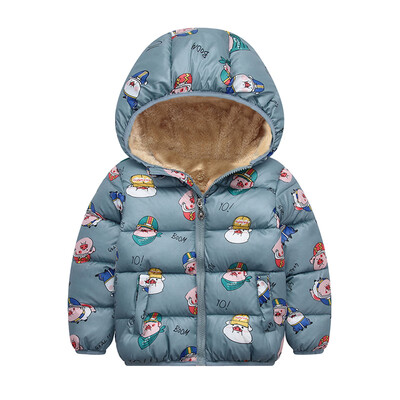 

Winter Coat Girl Kids Jacket Parka For Boys Warm Thick Outerwear Cartoon Zipper Hooded Overcoat Toddler Clothes E