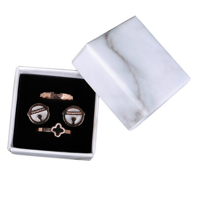 

1pcs White Good Different Size Marbling Kraft Paper Box For EarringRingBraceletNecklace Jewelry Gift Bag Box